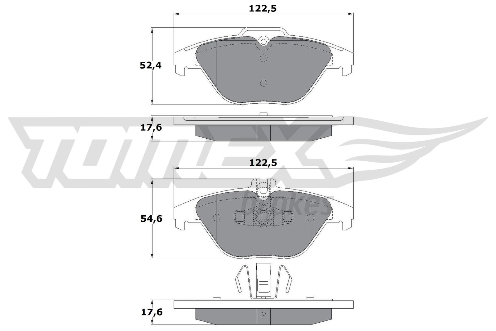TOMEX BRAKES Bremseklodser tx1739 bagaksel for MERCEDES-BENZ