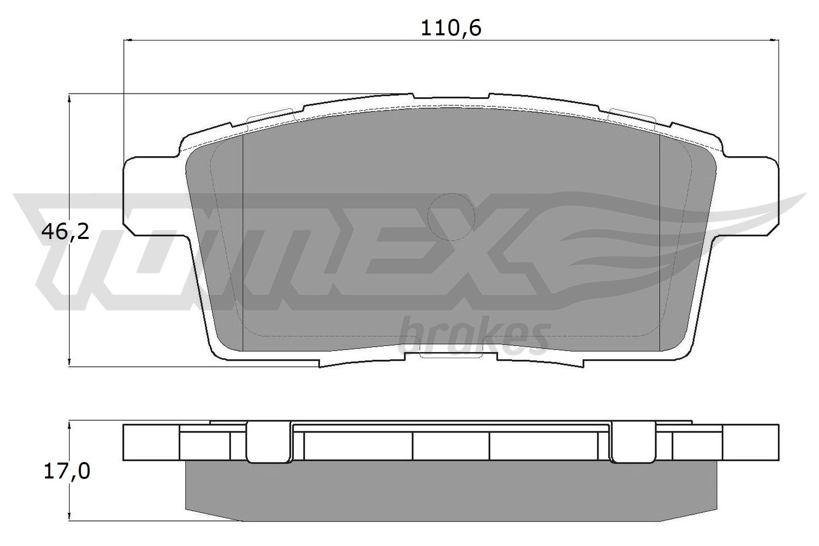TOMEX BRAKES Bremseklodser tx1743 bagaksel for FORD MAZDA MITSUBISHI LINCOLN