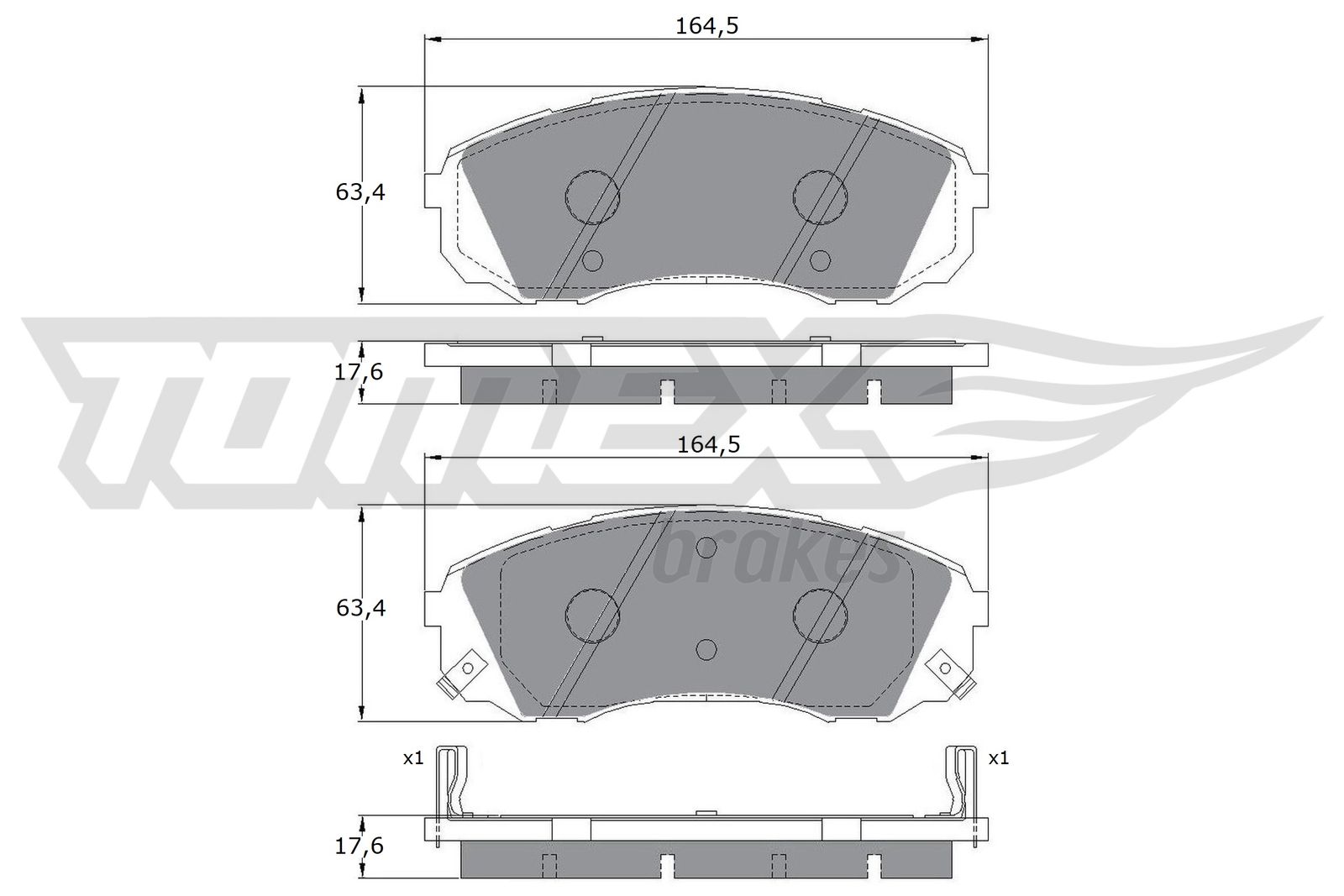 TOMEX BRAKES Bremseklodser tx1749 foraksel for KIA HYUNDAI
