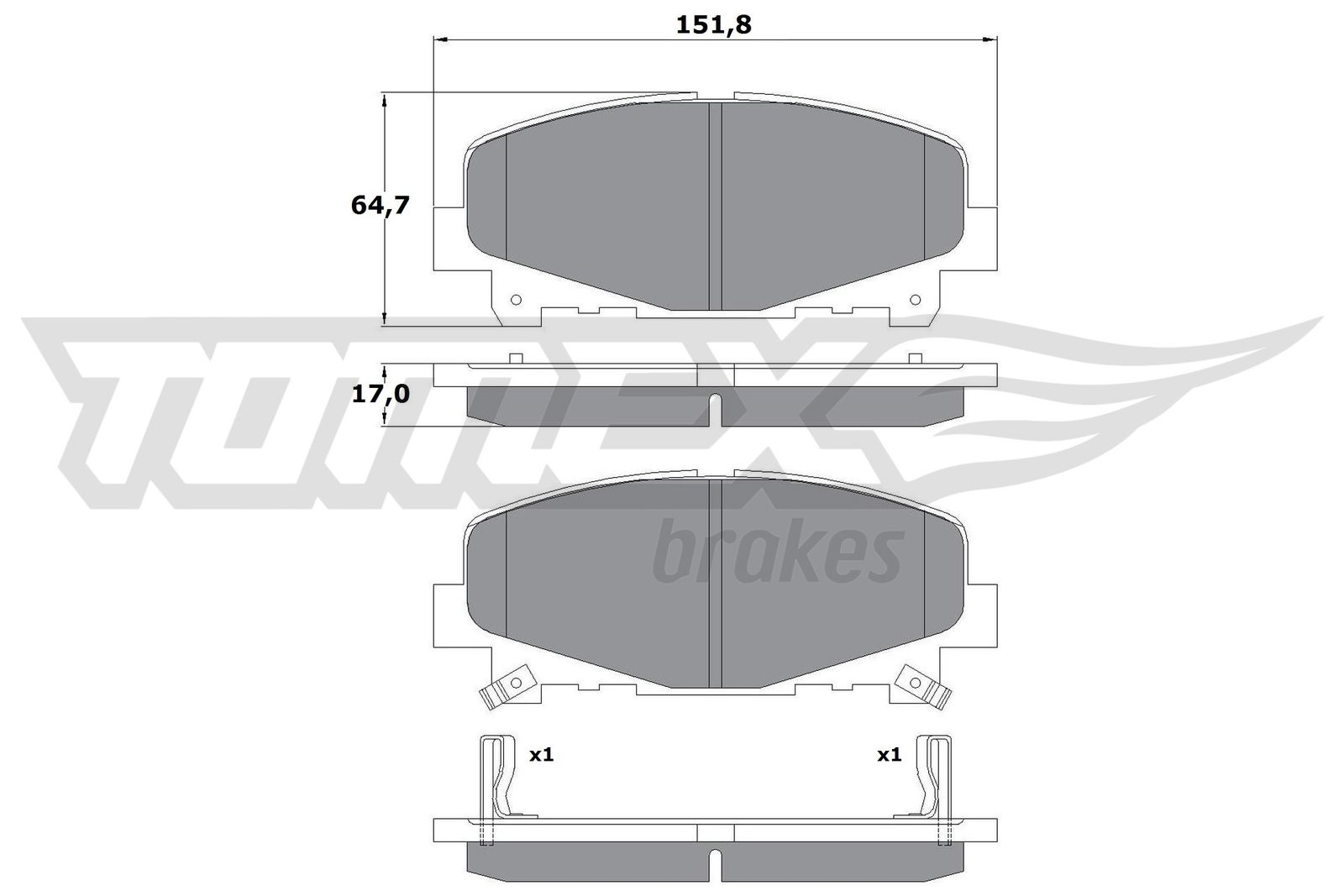 TOMEX BRAKES Bremseklodser tx1752 foraksel for HONDA