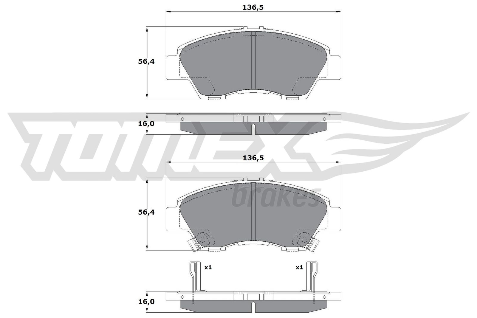 TOMEX BRAKES Bremseklodser tx1755 foraksel for HONDA
