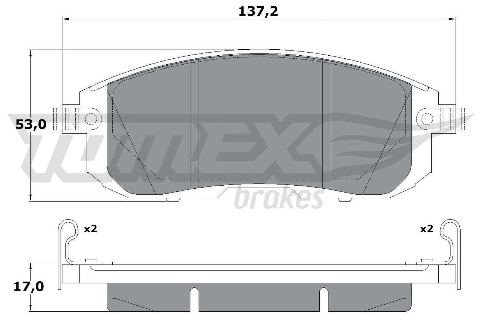 TOMEX BRAKES Bremseklodser tx1756 foraksel for NISSAN SUZUKI INFINITI NISSAN (DFAC)