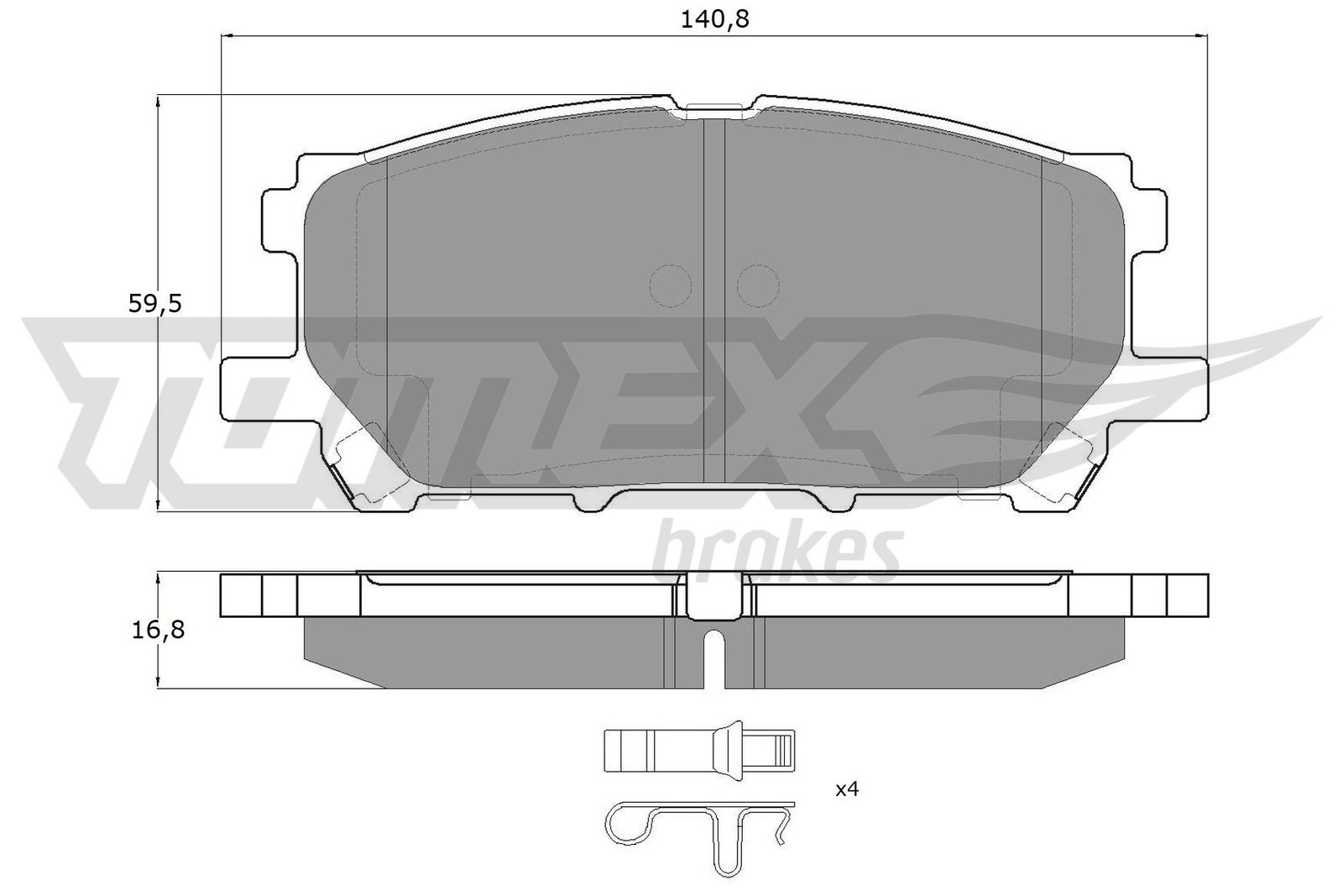 TOMEX BRAKES Bremseklodser tx1763 foraksel for TOYOTA LEXUS