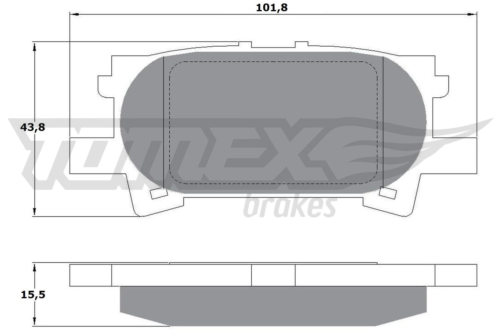 TOMEX BRAKES Bremseklodser tx1764 bagaksel for TOYOTA LEXUS