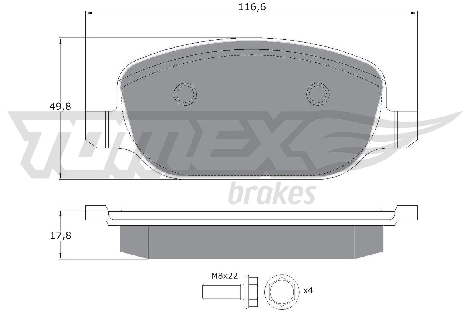 TOMEX BRAKES Bremseklodser tx1770 bagaksel for LANCIA FIAT ALFA ROMEO