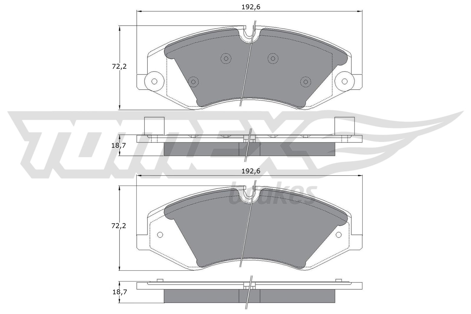 TOMEX BRAKES Bremseklodser tx1773 foraksel for LAND ROVER