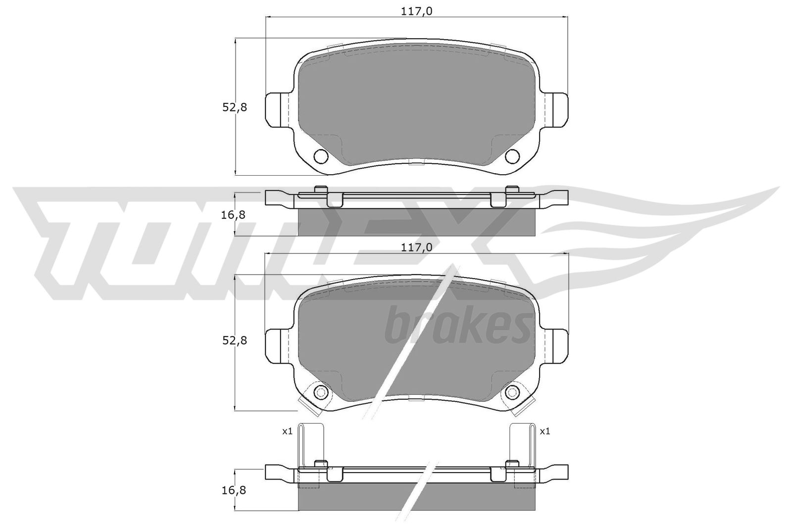 TOMEX BRAKES Bremseklodser tx1784 bagaksel for CHRYSLER FIAT DODGE VW