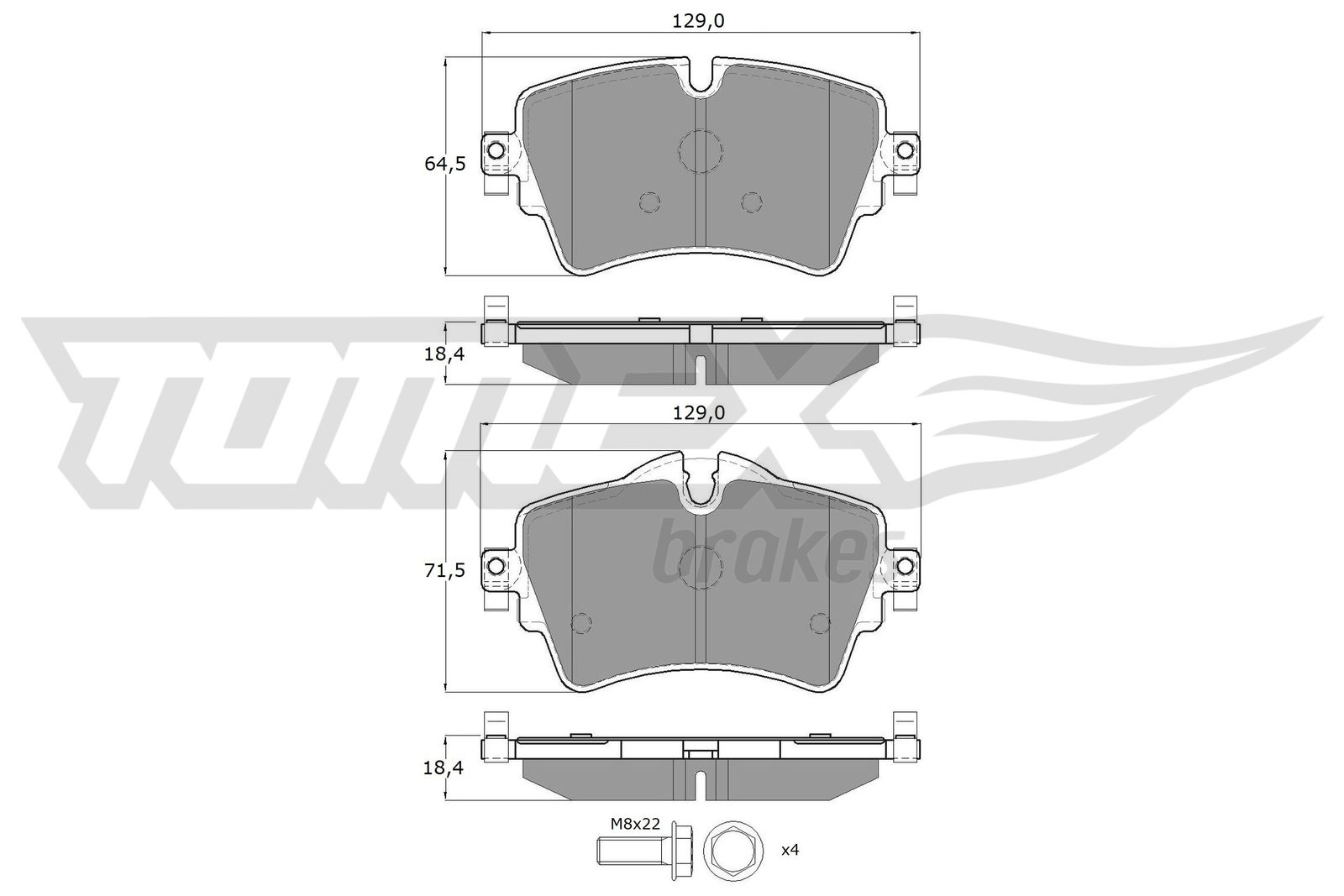 TOMEX BRAKES Bremseklodser tx1782 foraksel for BMW MINI