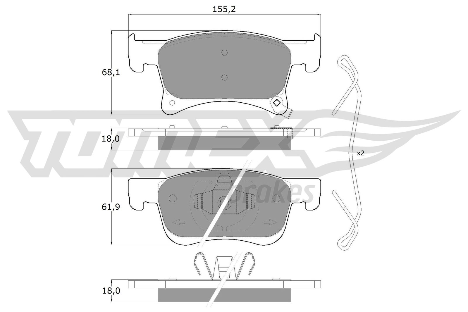 TOMEX BRAKES Bremseklodser tx1793 foraksel for VAUXHALL BUICK OPEL