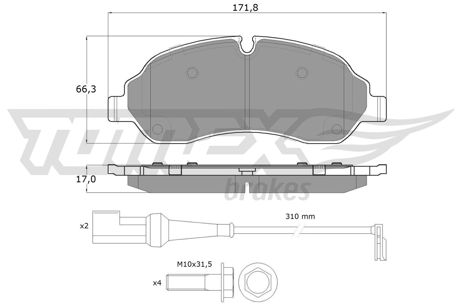 TOMEX BRAKES Bremseklodser TX 18-04 foraksel for FORD