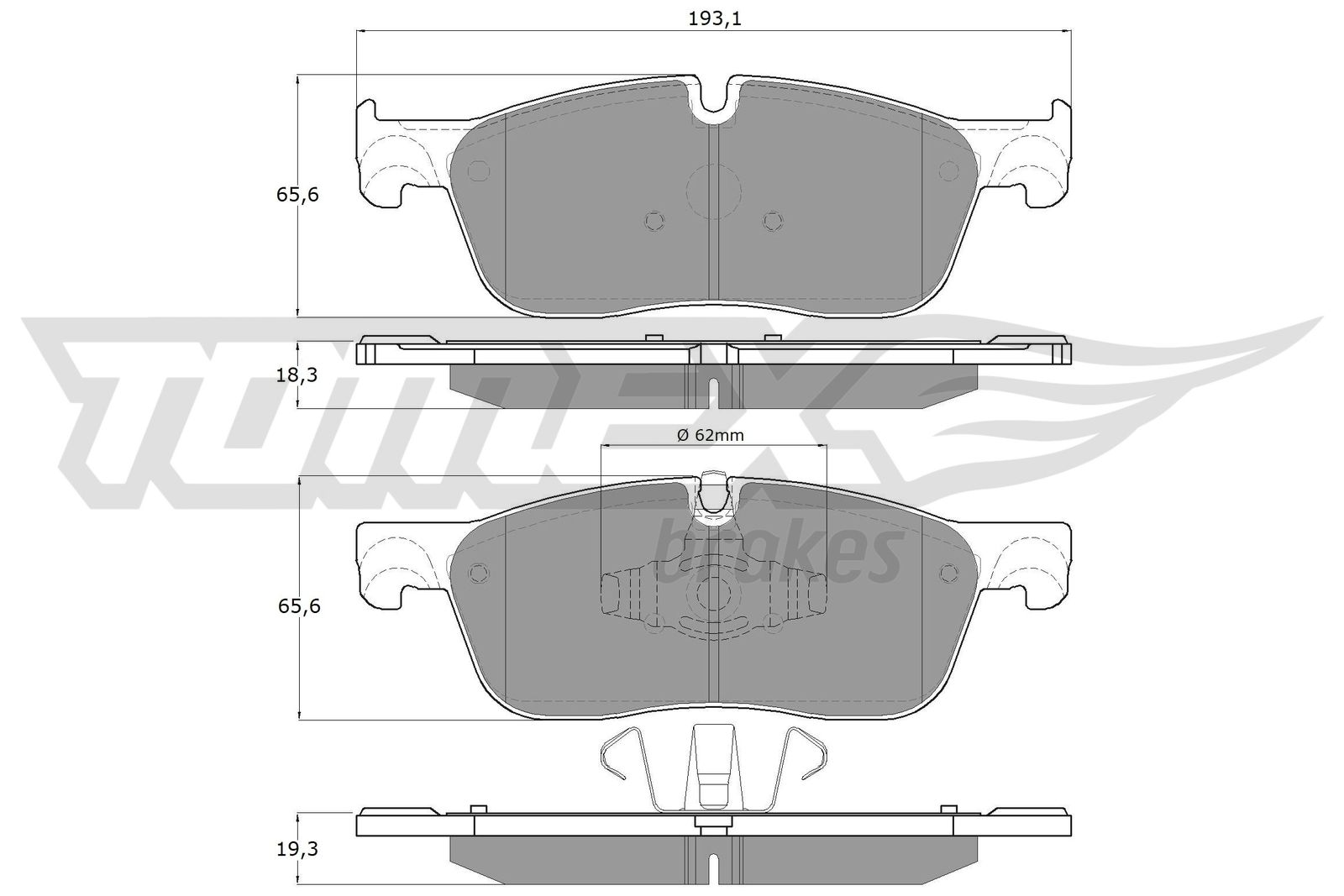 TOMEX BRAKES Bremseklodser tx1815 foraksel for JAGUAR TOYOTA LAND ROVER