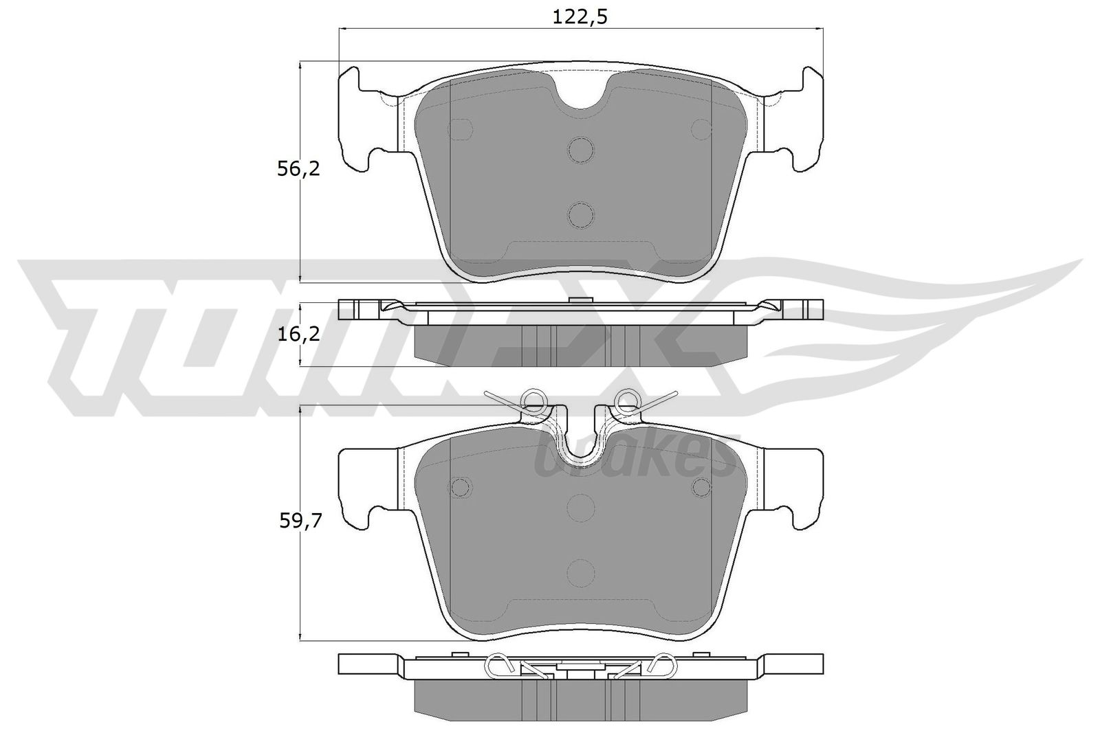 TOMEX BRAKES Bremseklodser tx1816 bagaksel for VOLVO POLESTAR JAGUAR LAND ROVER