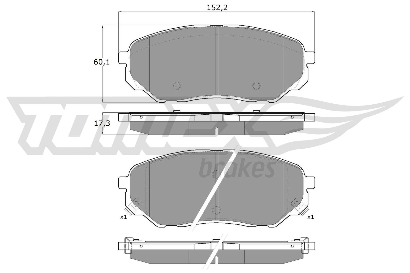 TOMEX BRAKES Bremseklodser tx1828 foraksel for HYUNDAI KIA