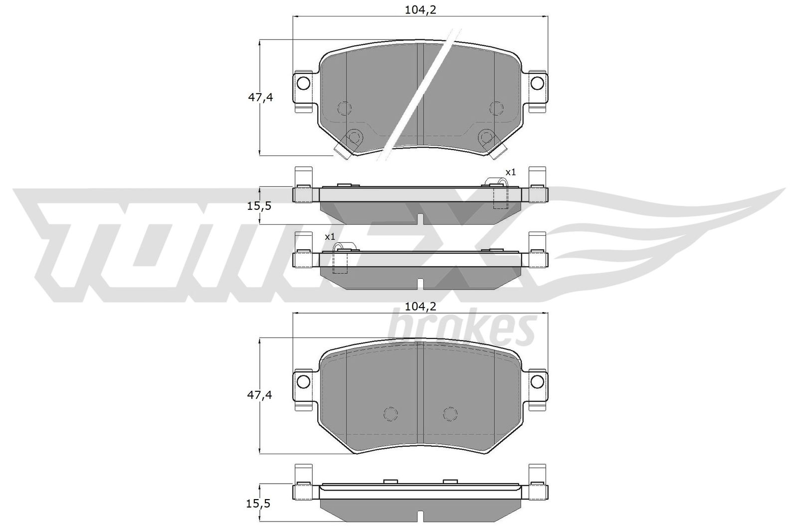 TOMEX BRAKES Bremseklodser tx1870 bagaksel for MAZDA