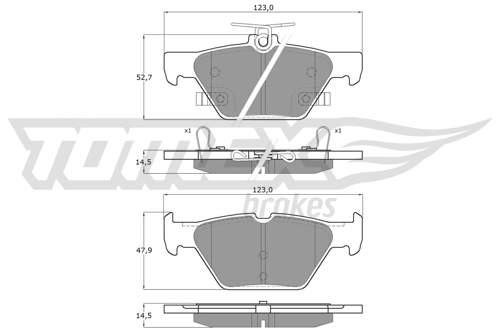 TOMEX BRAKES Bremseklodser tx1871 bagaksel for SUBARU