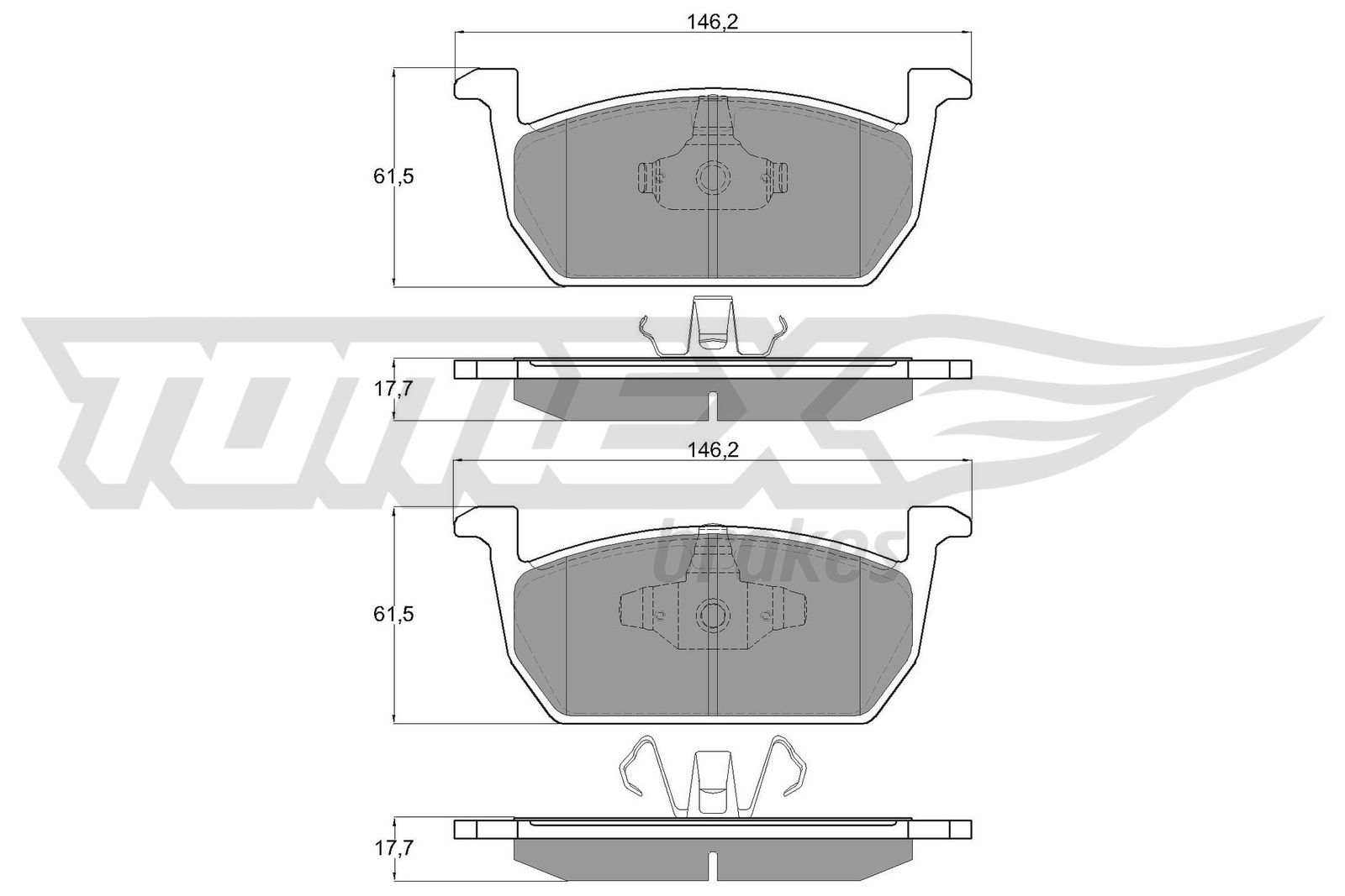 TOMEX BRAKES Bremseklodser tx1873 foraksel for VW AUDI