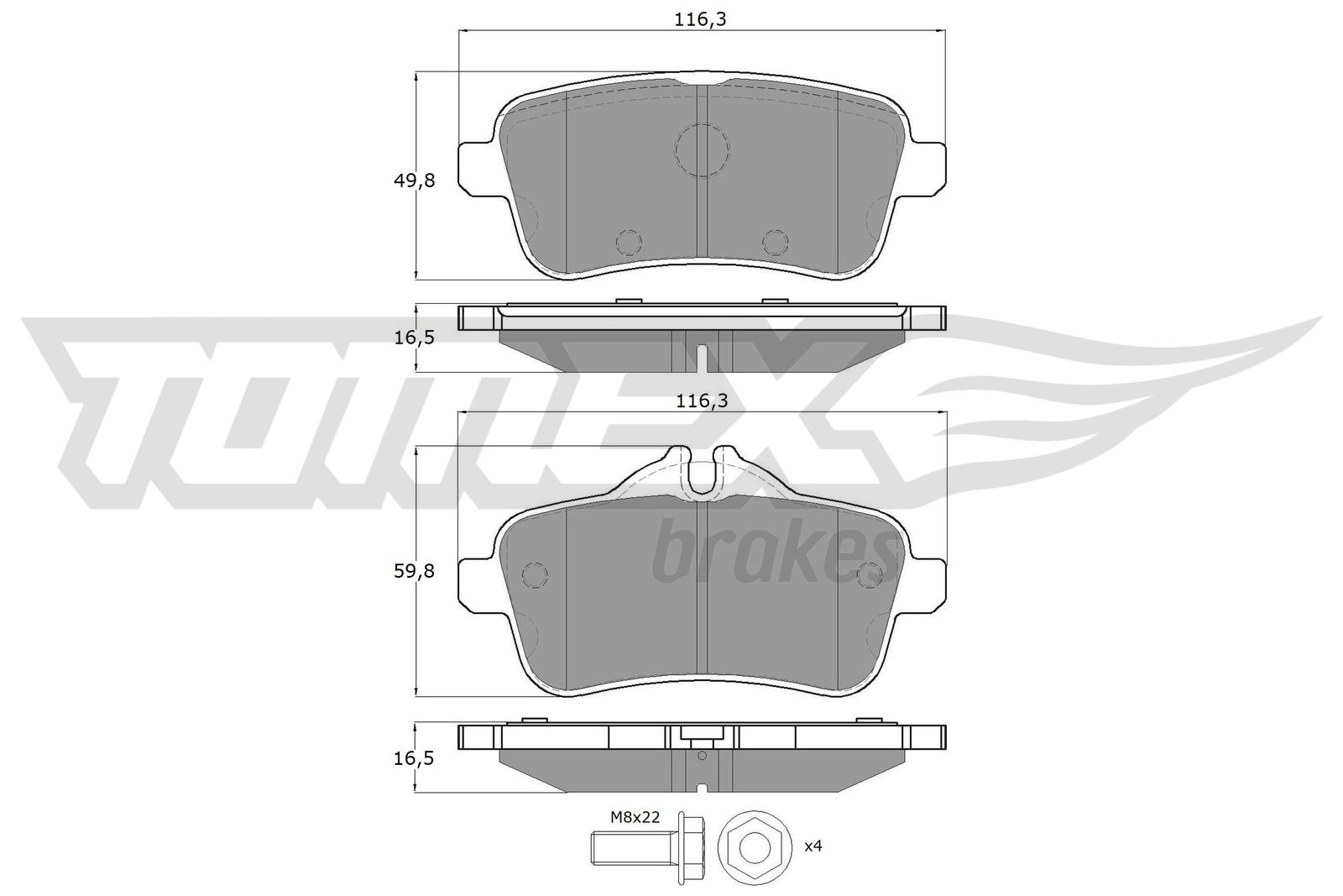 TOMEX BRAKES Bremseklodser tx1879 bagaksel for MERCEDES-BENZ RENAULT