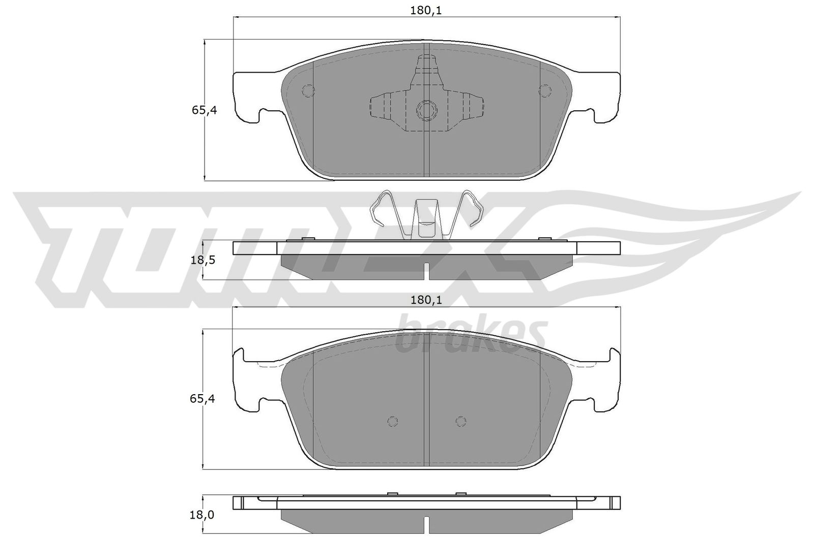 TOMEX BRAKES Bremseklodser tx1891 foraksel for FORD LINCOLN FORD (CHANGAN)