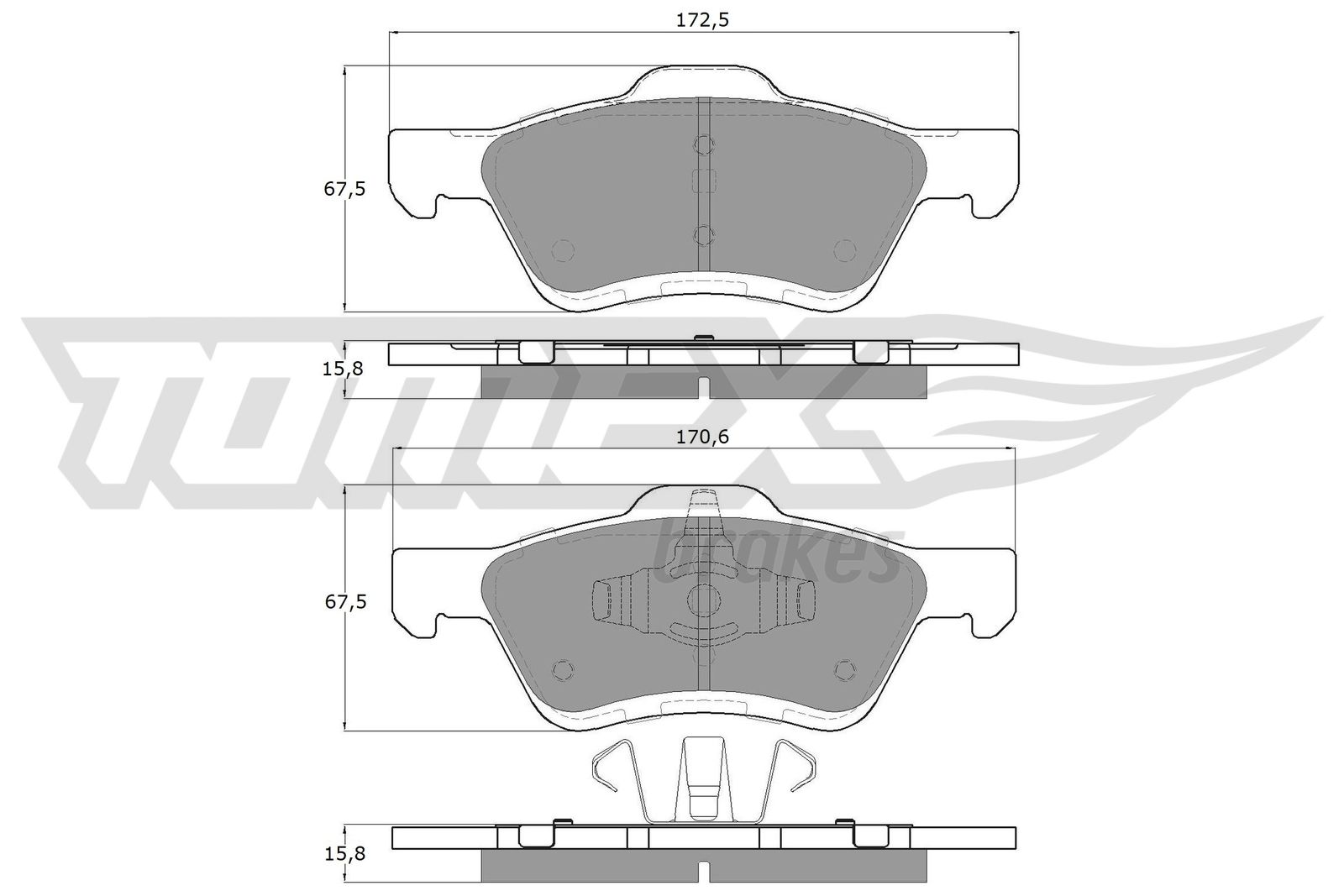 TOMEX BRAKES Bremseklodser tx1894 foraksel for FORD USA