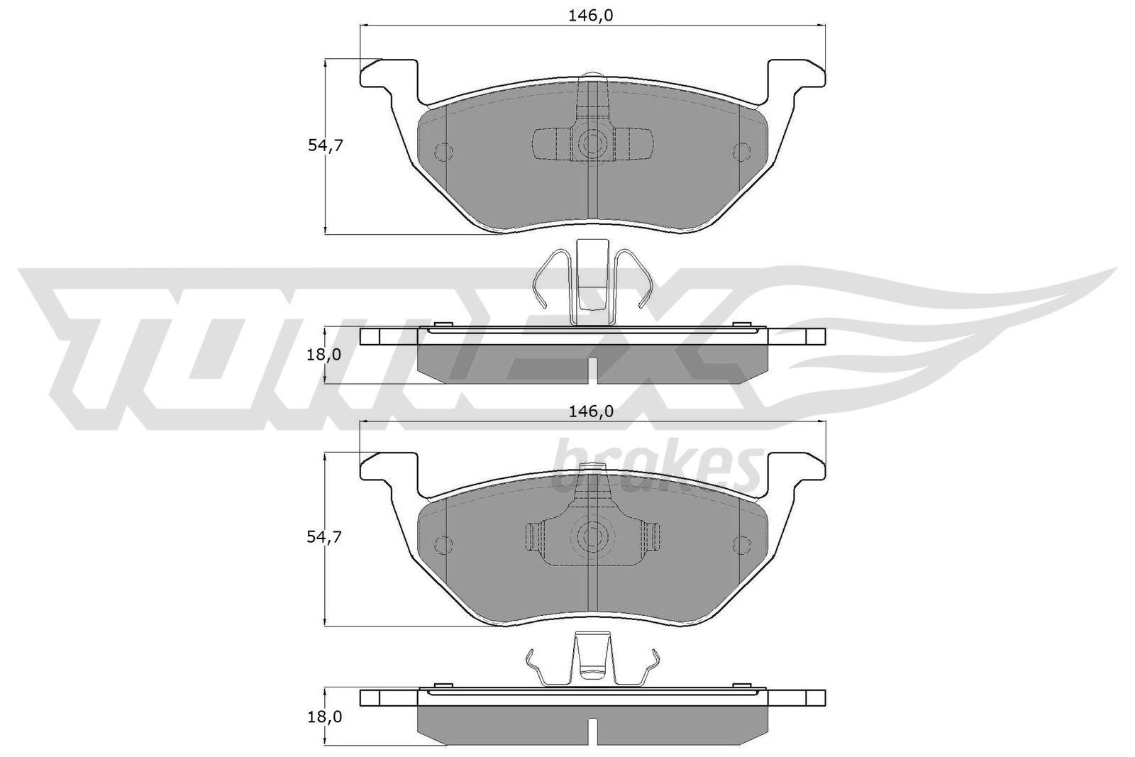 TOMEX BRAKES Bremseklodser tx1895 bagaksel for FORD MAZDA MITSUBISHI FORD USA HAIMA (FAW)