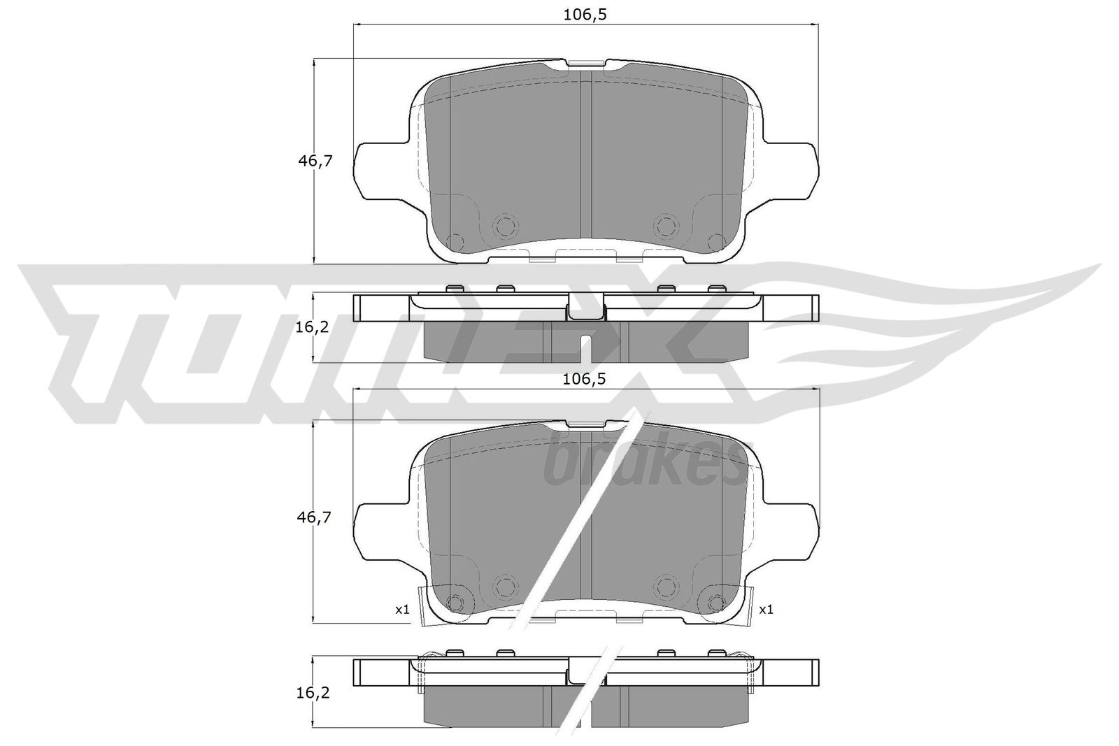 TOMEX BRAKES Bremseklodser tx1911 bagaksel for VAUXHALL CHEVROLET (SGM)