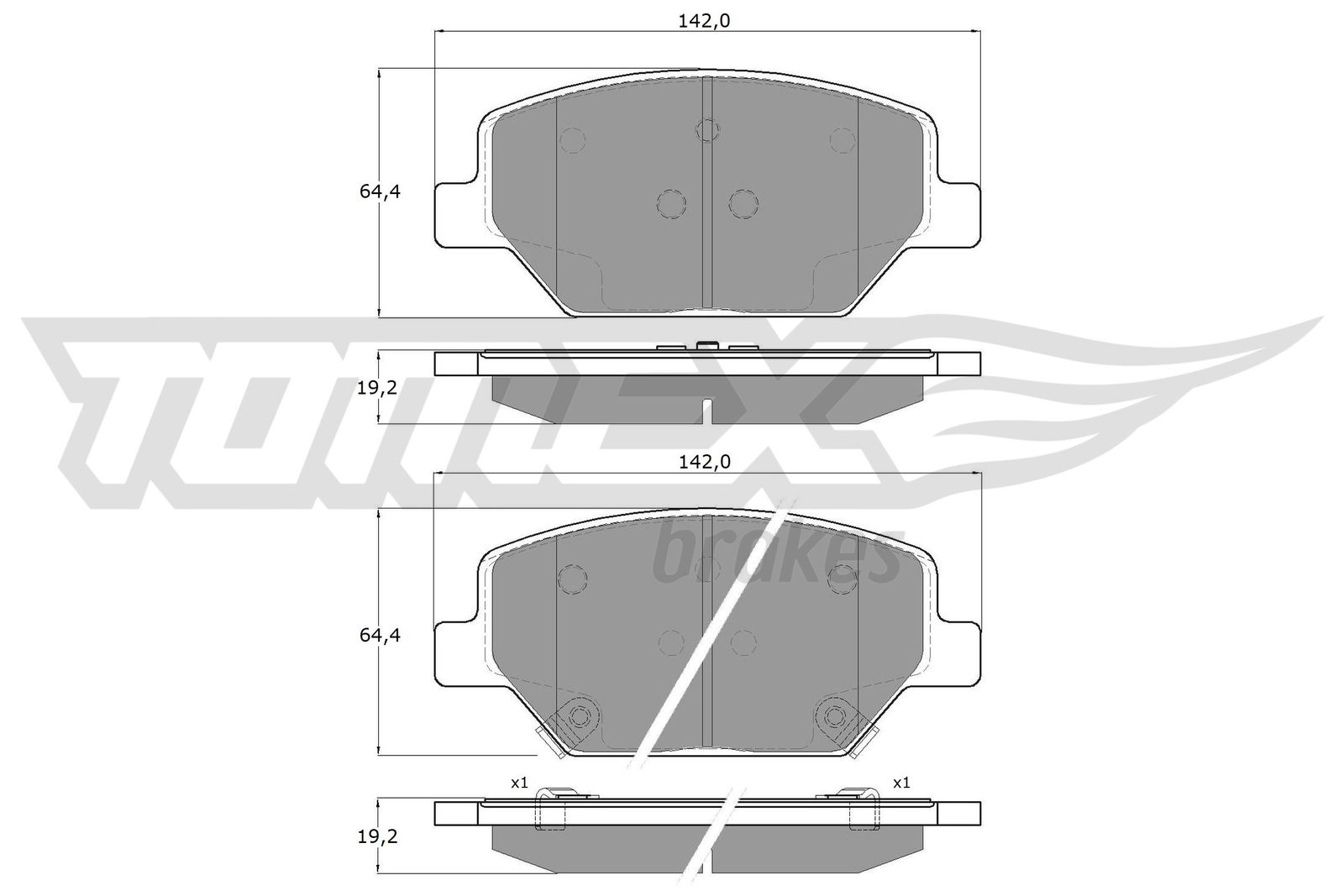 TOMEX BRAKES Bremseklodser TX 19-10 foraksel for OPEL