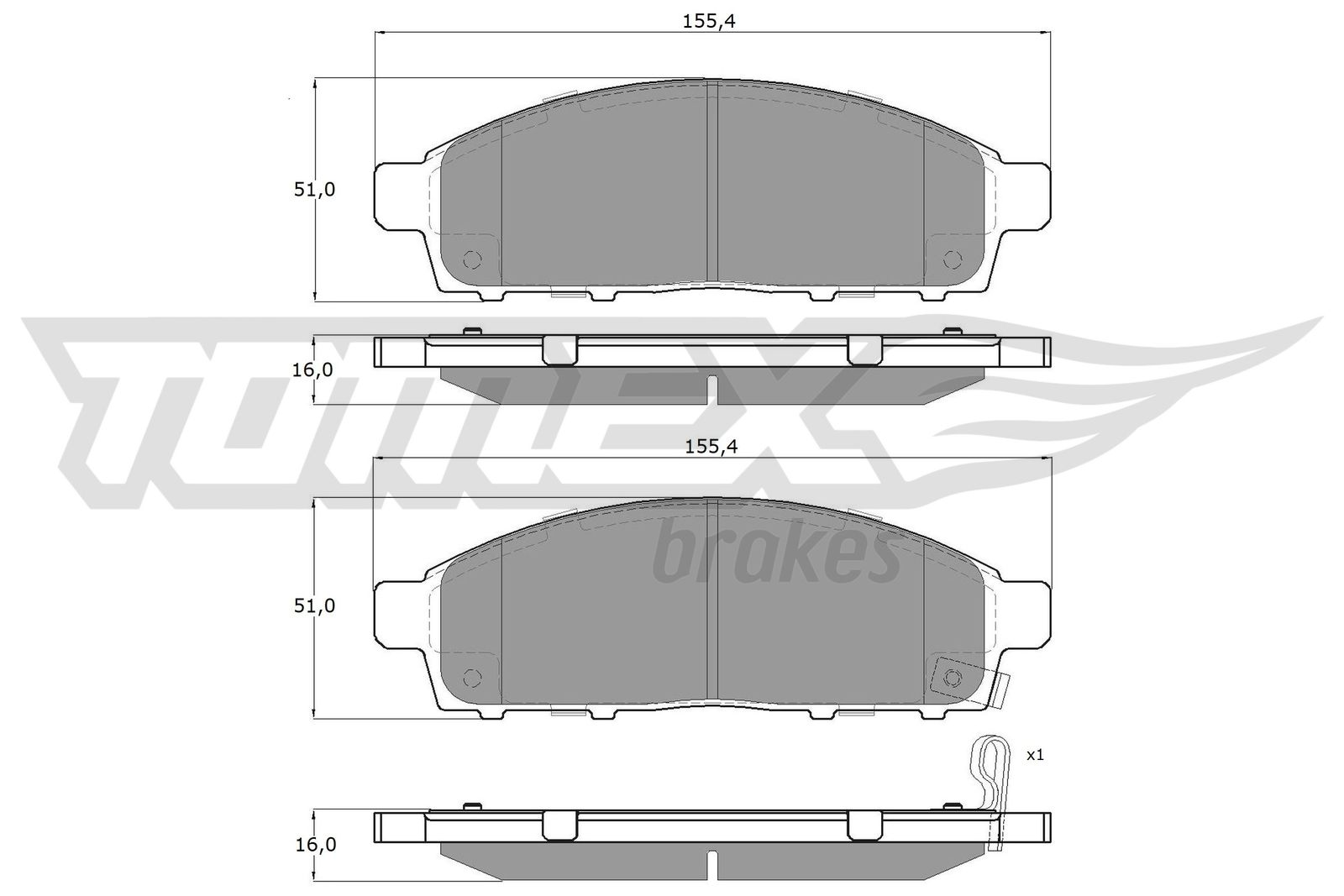 TOMEX BRAKES Bremseklodser tx1931 foraksel for FIAT MITSUBISHI MITSUBISHI (GAC)