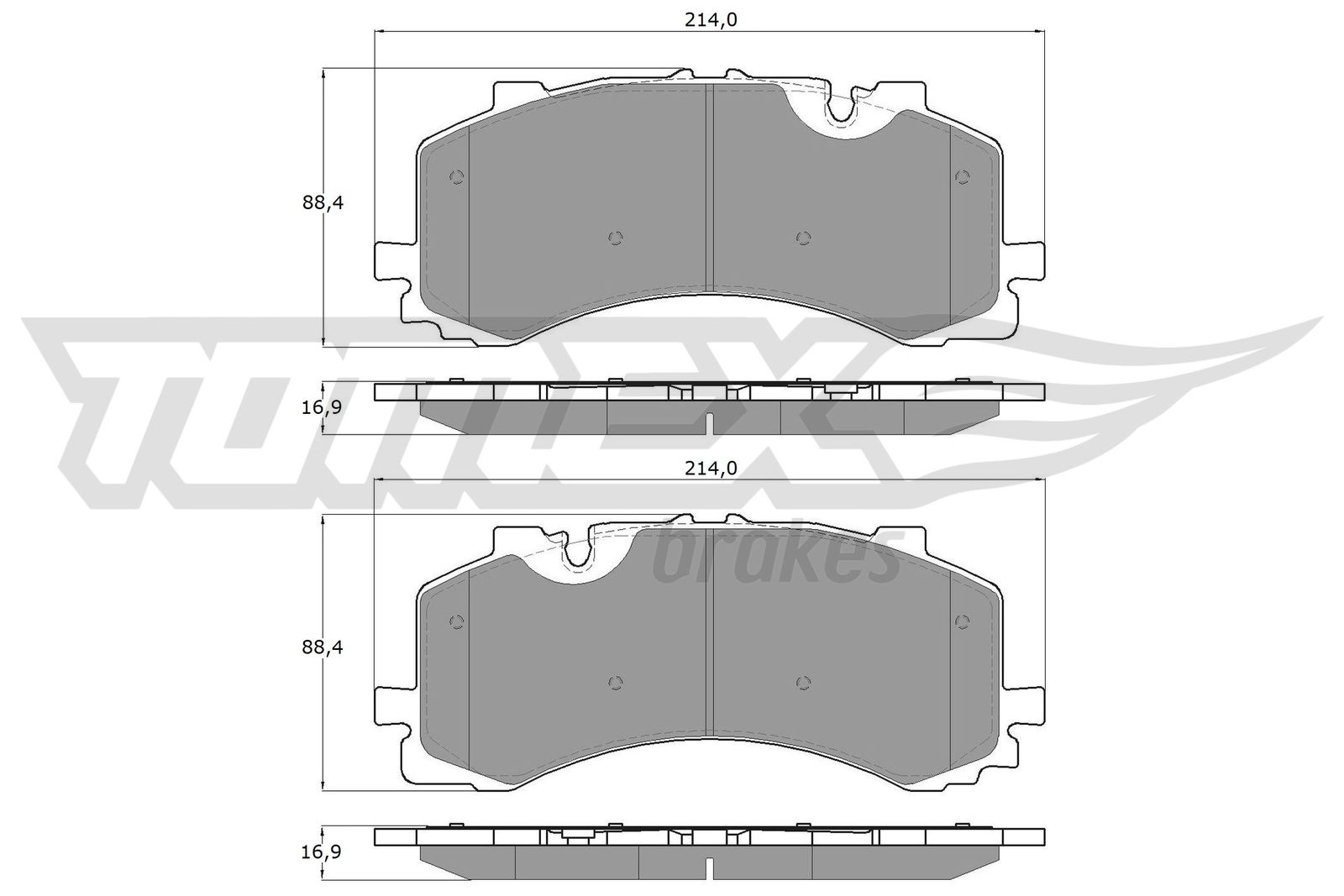 TOMEX BRAKES Bremseklodser tx1941 foraksel for AUDI VW