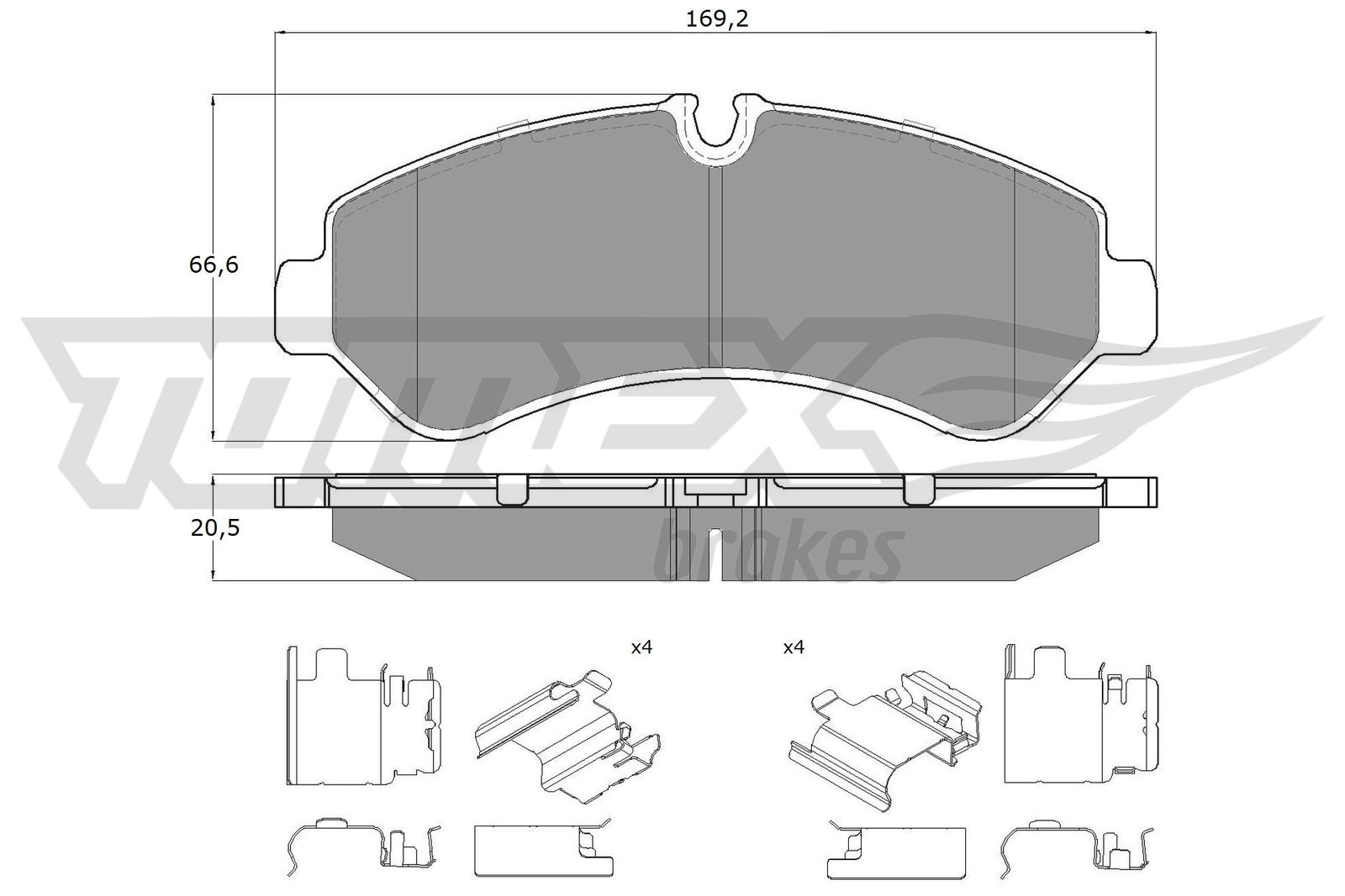 TOMEX BRAKES Bremseklodser tx1952 bagaksel for MERCEDES-BENZ