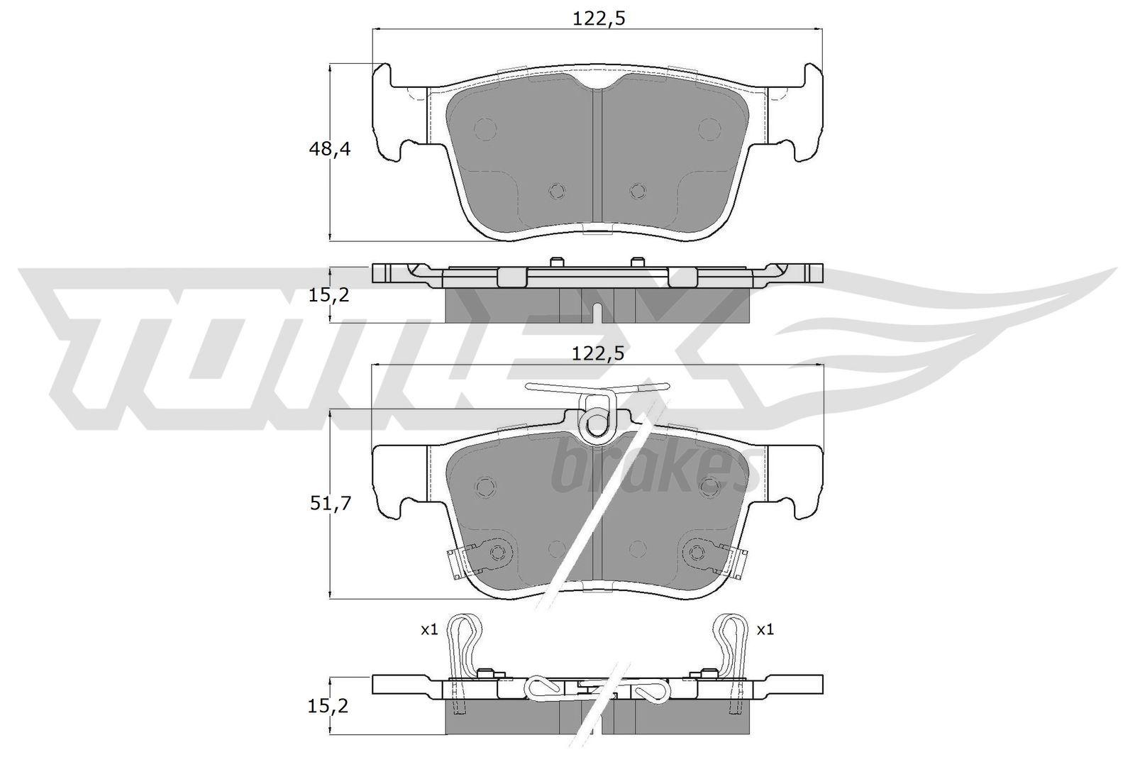 TOMEX BRAKES Bremseklodser tx18871 bagaksel for HONDA