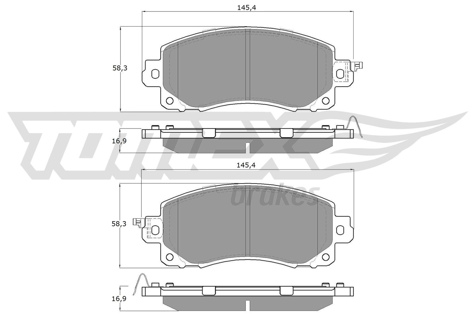 TOMEX BRAKES Bremseklodser tx1612 foraksel for SUBARU
