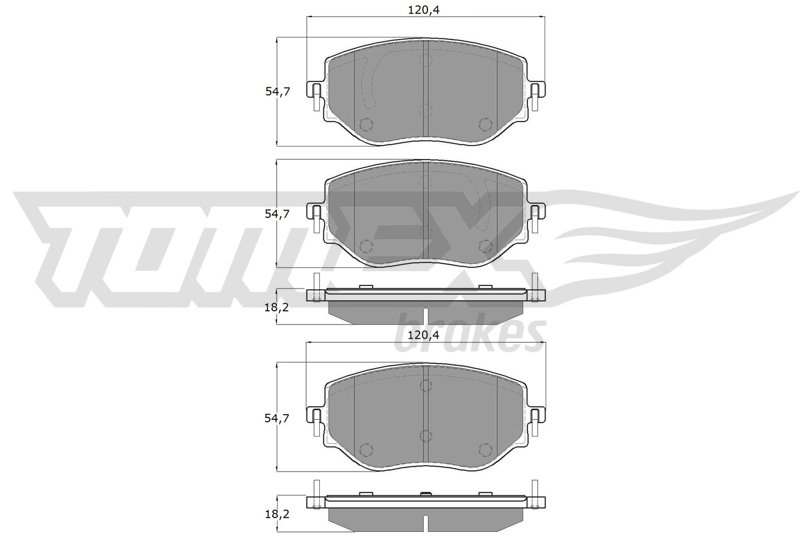 TOMEX BRAKES Bremseklodser tx1976 foraksel for MITSUBISHI NISSAN RENAULT