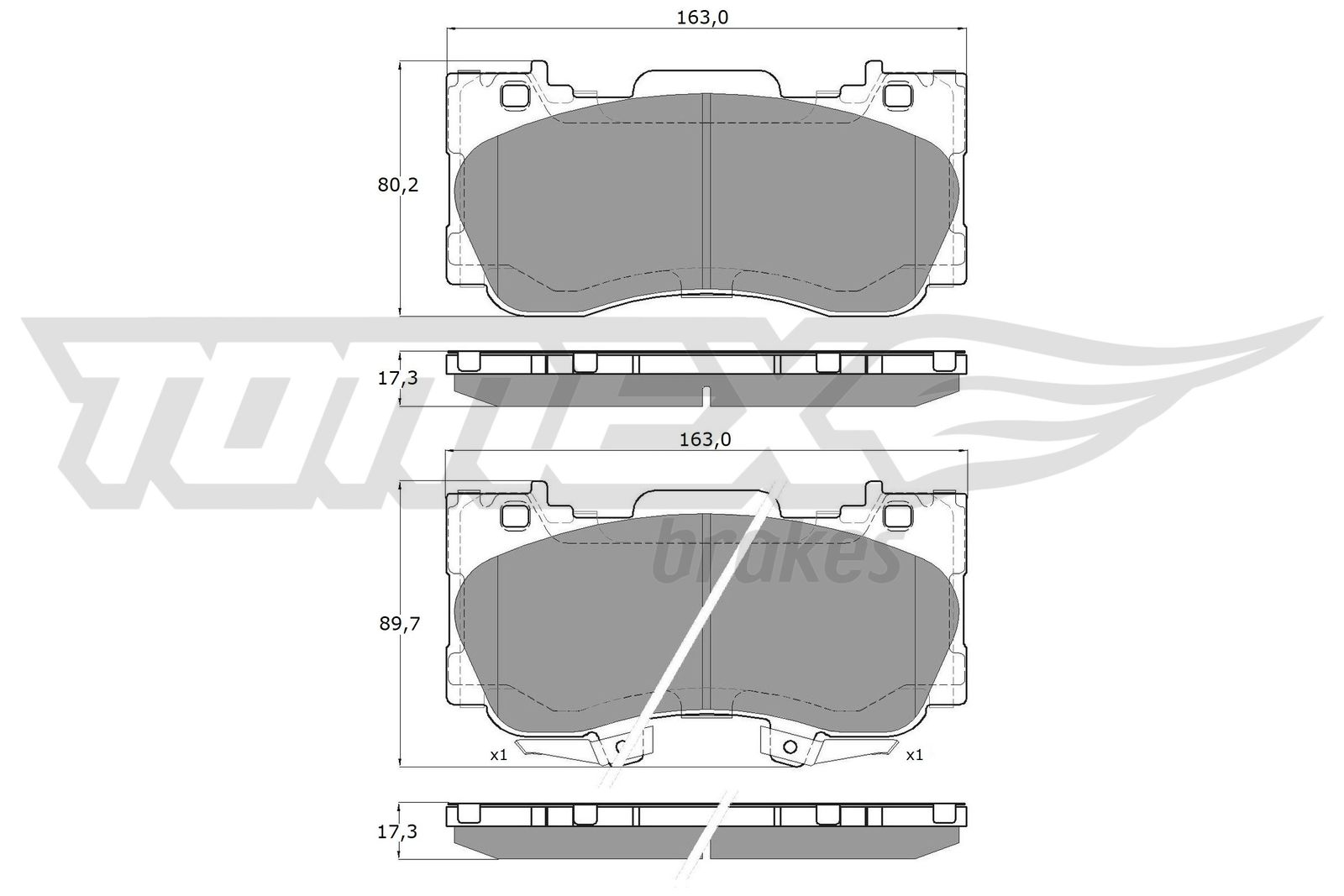 TOMEX BRAKES Bremseklodser tx1993 foraksel for FORD USA FORD ASIA & OCEANIA