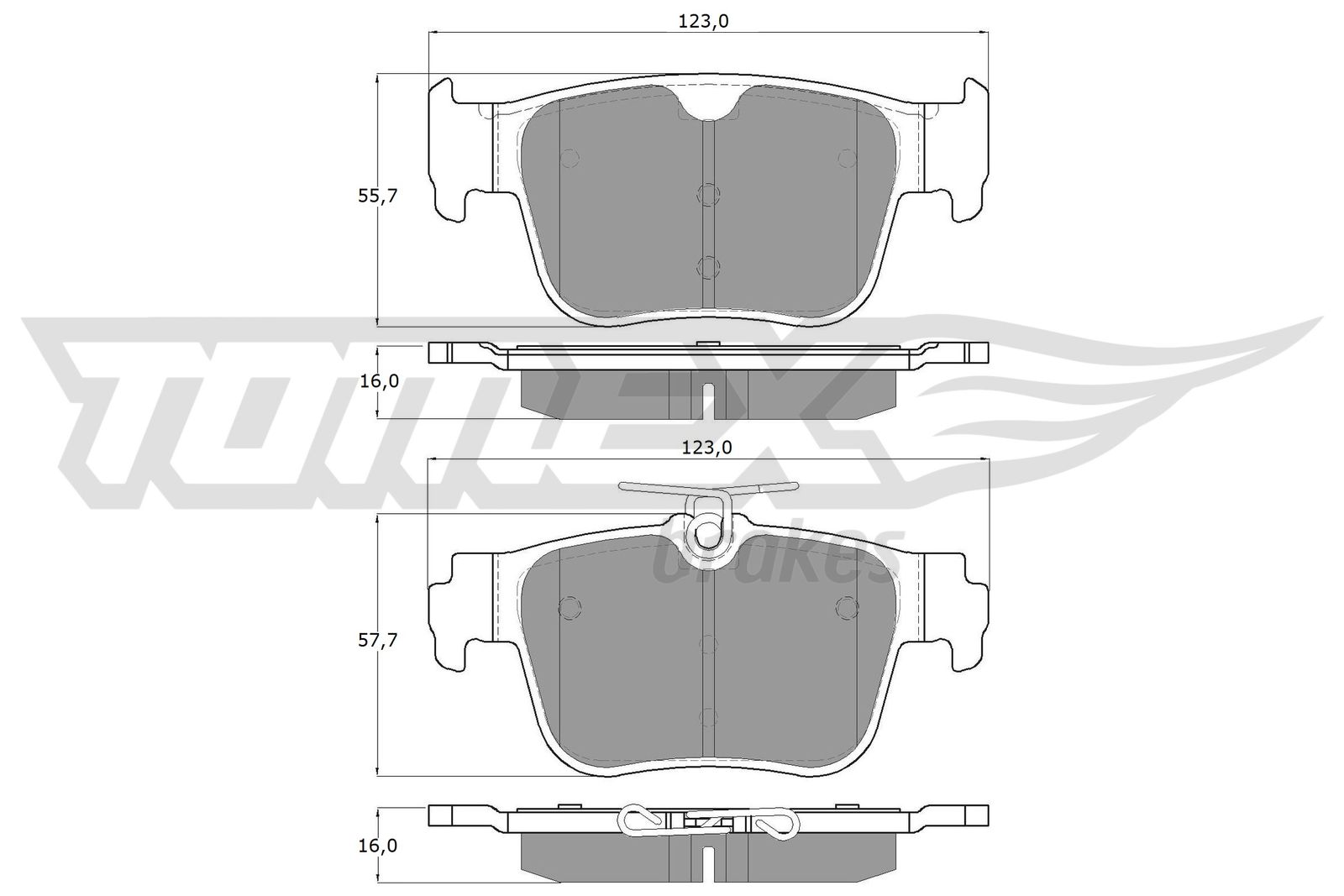 TOMEX BRAKES Bremseklodser tx6010 bagaksel for FORD CUPRA SKODA VW