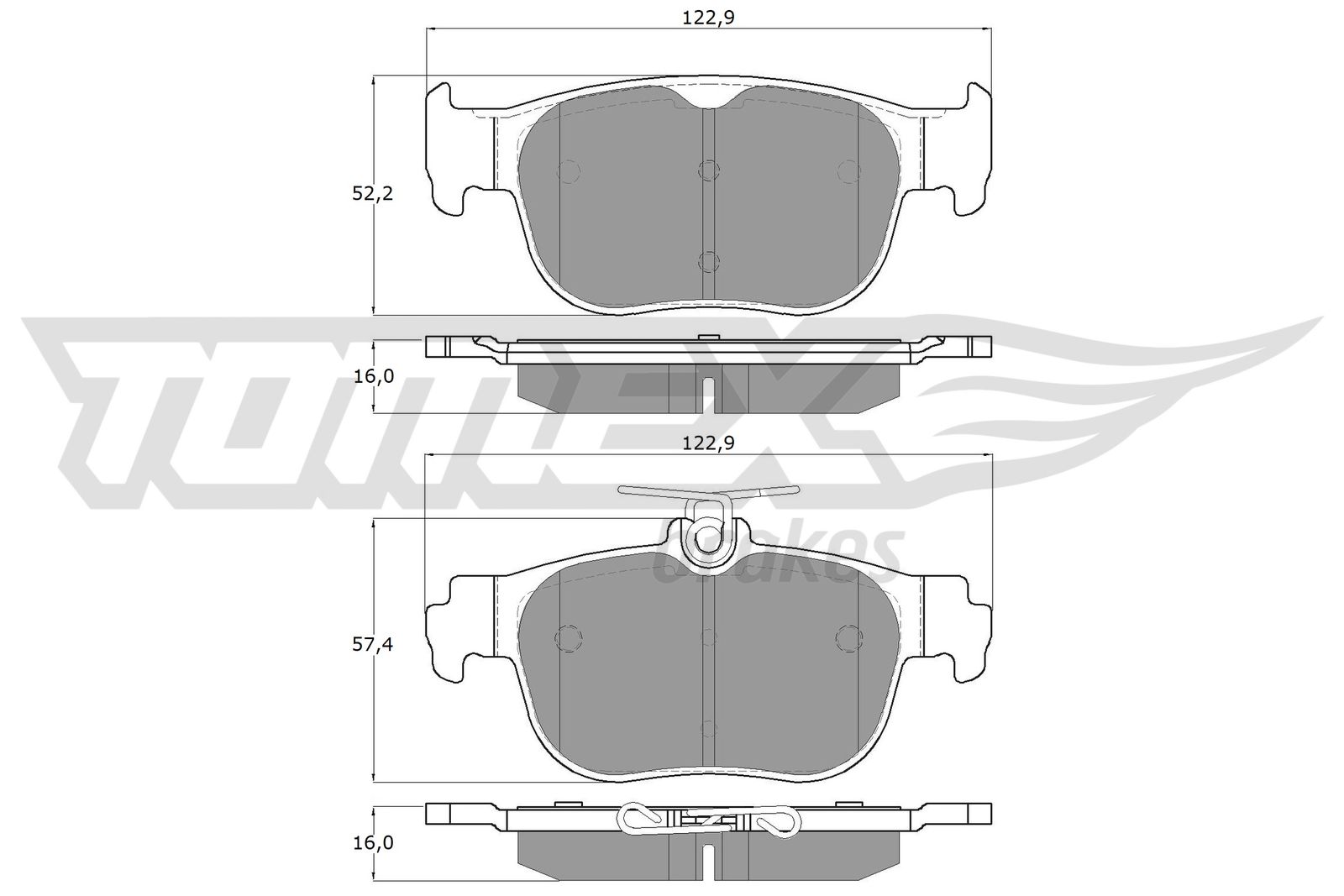 TOMEX BRAKES Bremseklodser tx6011 bagaksel for FORD VW AUDI SEAT