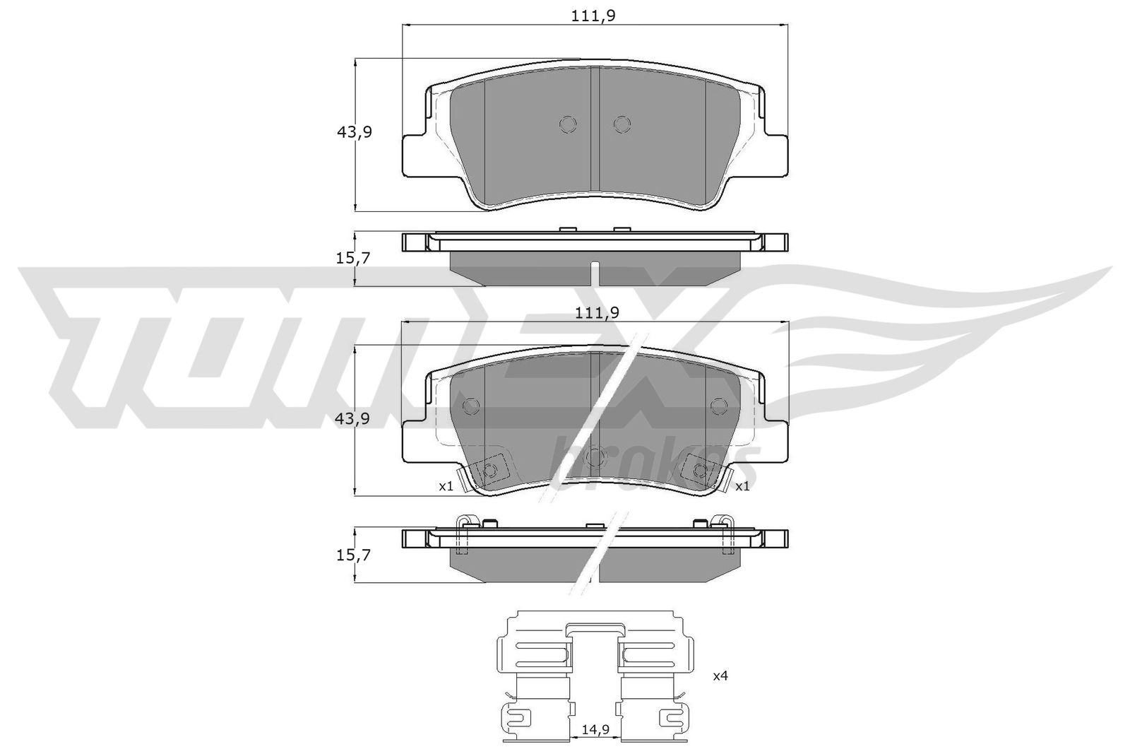 TOMEX BRAKES Bremseklodser tx6026 bagaksel for HYUNDAI KIA HYUNDAI (BEIJING)