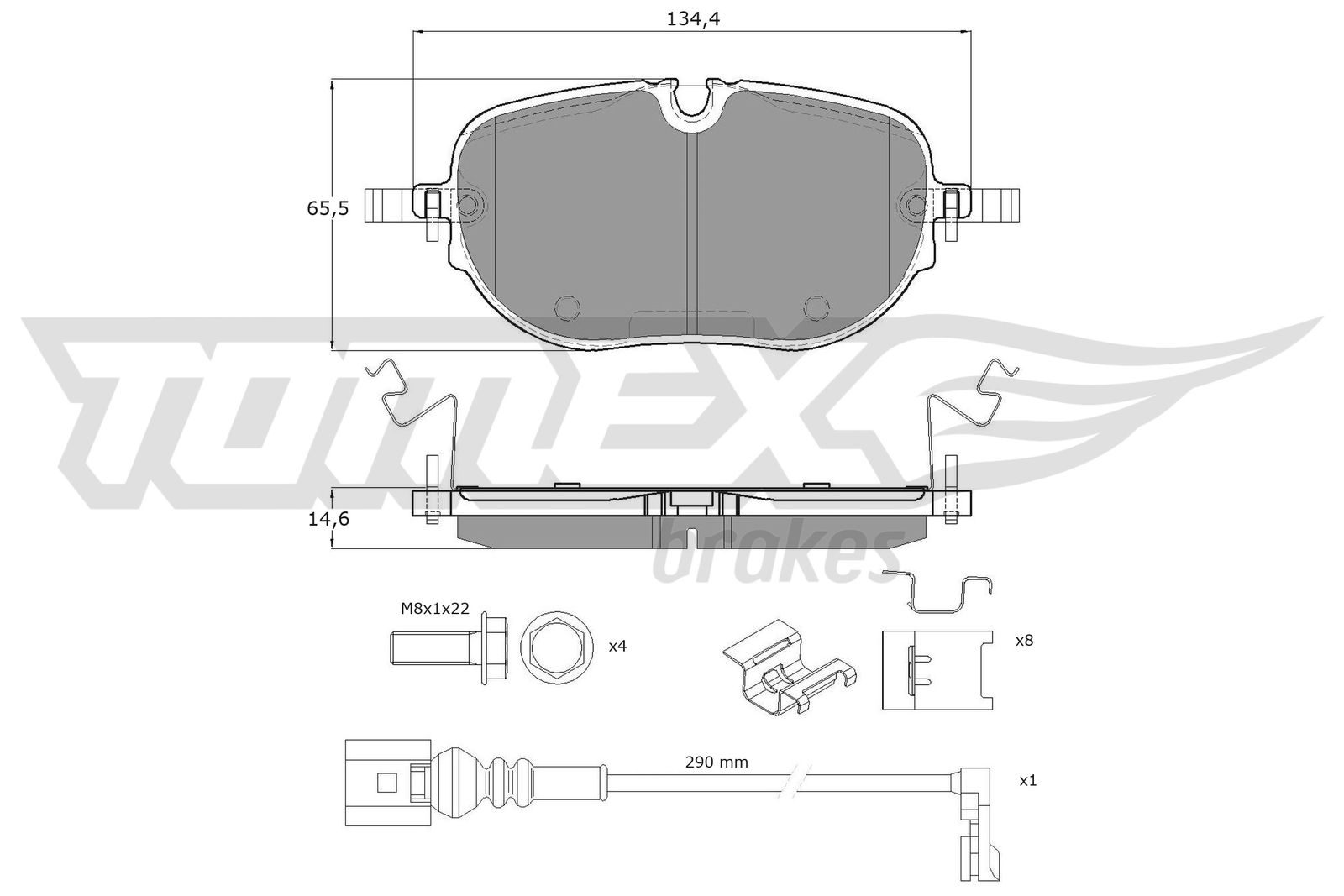 TOMEX BRAKES Bremseklodser TX 60-41 foraksel for CUPRA VW