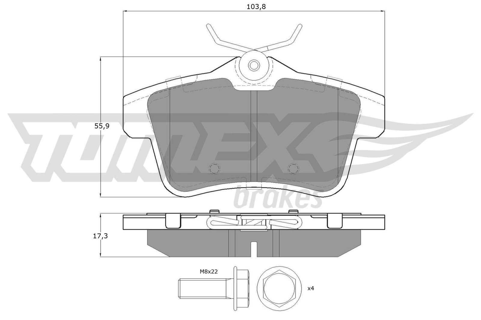 TOMEX BRAKES Bremseklodser tx1660 bagaksel for PEUGEOT CITROËN