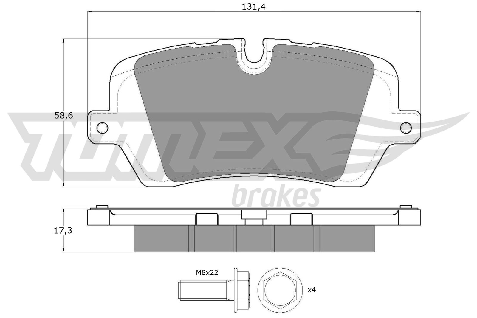 TOMEX BRAKES Bremseklodser tx1834 bagaksel for LAND ROVER