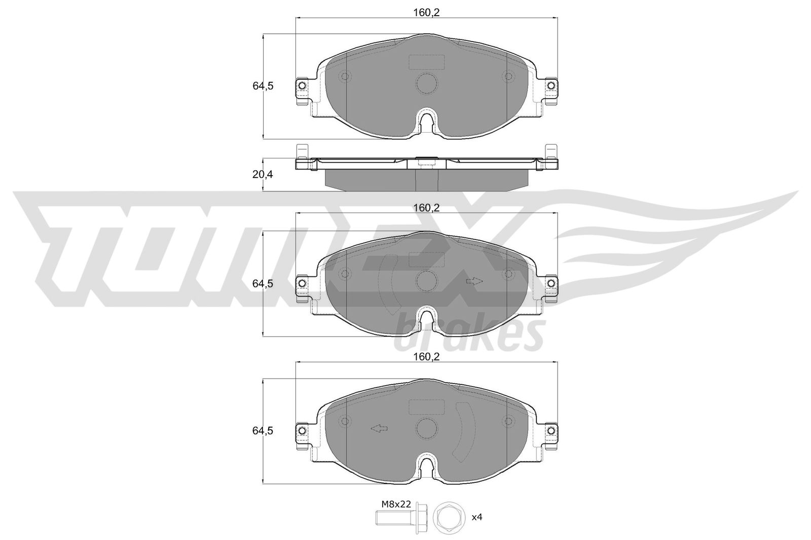 TOMEX BRAKES Bremseklodser tx1805 for FORD VW AUDI SKODA (SVW) VW (FAW)