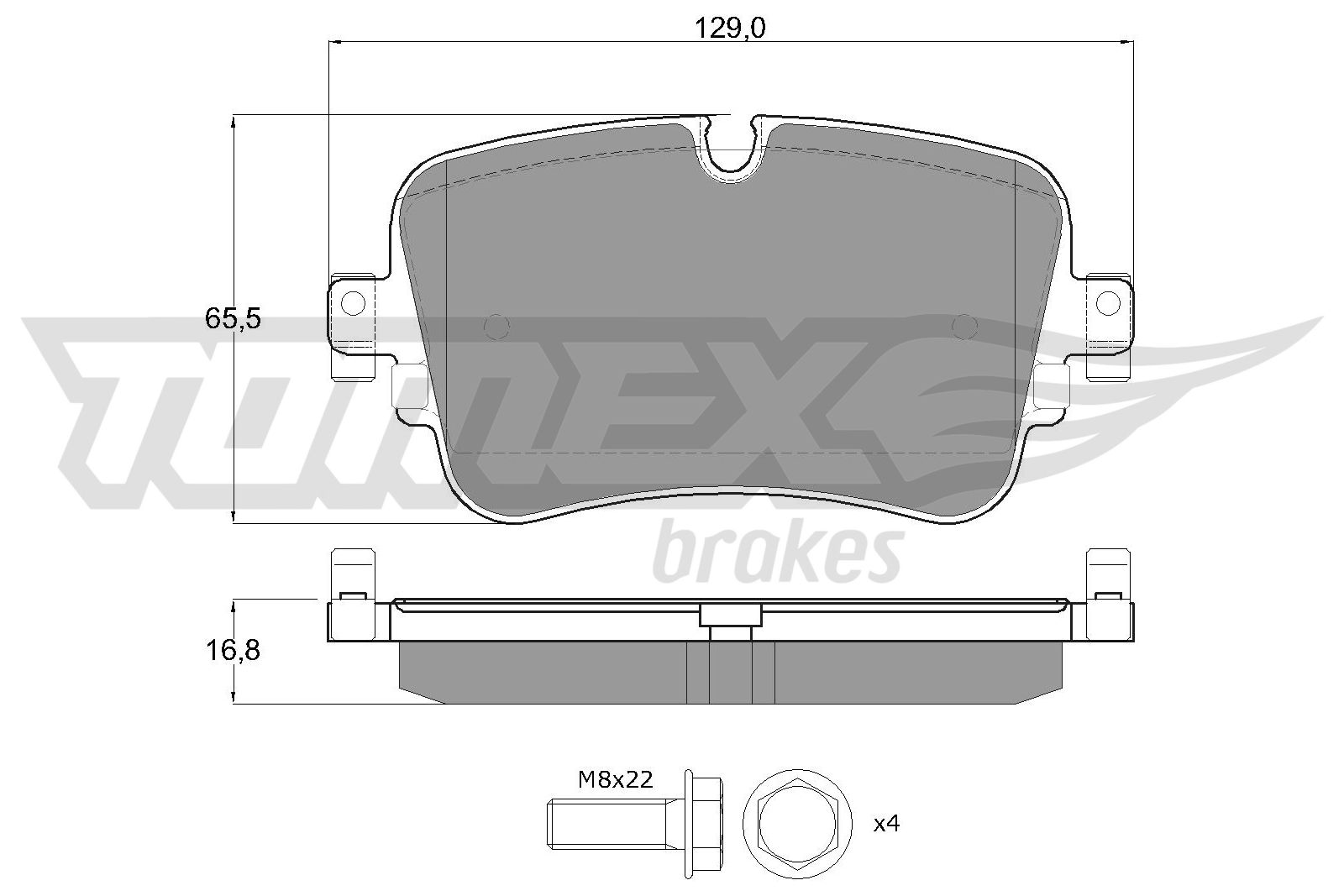 TOMEX BRAKES Bremseklodser tx1824 bagaksel for VW AUDI
