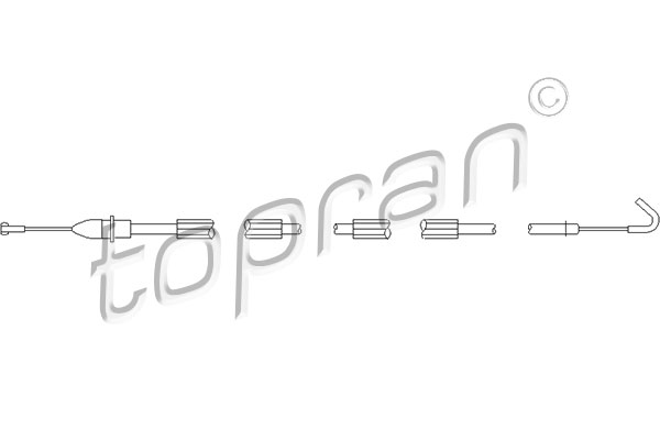 Kabel, dørlås, TOPRAN, bagved til venstre, b.la. til Skoda