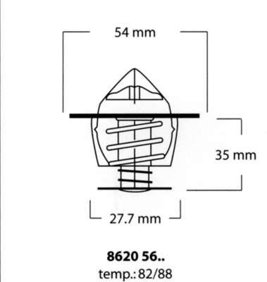 TRISCAN Termostat, kølemiddel 8620 5682 for FSO PEUGEOT OPEL LANCIA ALFA ROMEO CHEVROLET KIA HYUNDAI FIAT LADA NISSAN SUZUKI TOYOTA