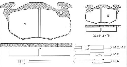 TRISCAN Bremseklodser 8110 10044 for PEUGEOT RENAULT