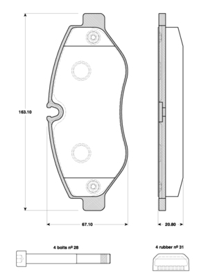 TRISCAN Bremseklodser 8110 10557 for MERCEDES-BENZ VW
