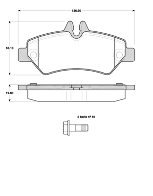 TRISCAN Bremseklodser 8110 10558 for MERCEDES-BENZ VW
