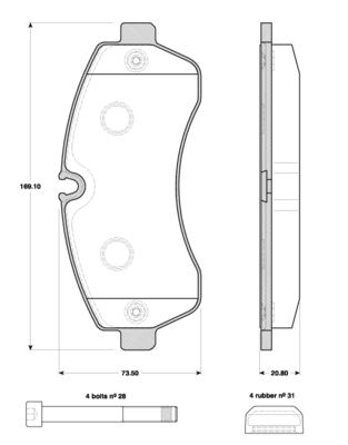 TRISCAN Bremseklodser 8110 10560 for MERCEDES-BENZ VW