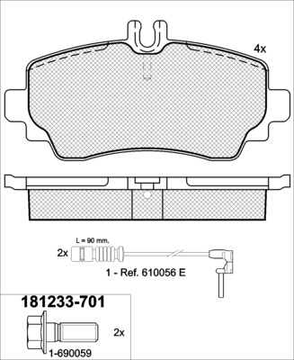 TRISCAN Bremseklodser 8110 23022 for MERCEDES-BENZ