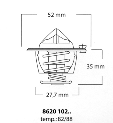 TRISCAN Termostat, kølemiddel 8620 10282 for DAIHATSU