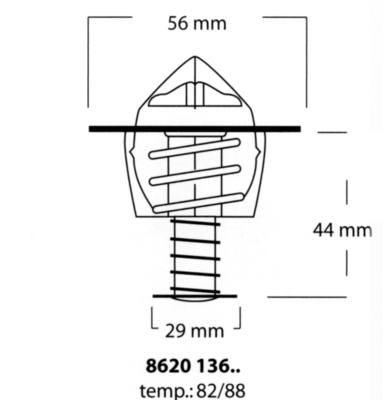 TRISCAN Termostat, kølemiddel 8620 13688 for TOYOTA LEXUS